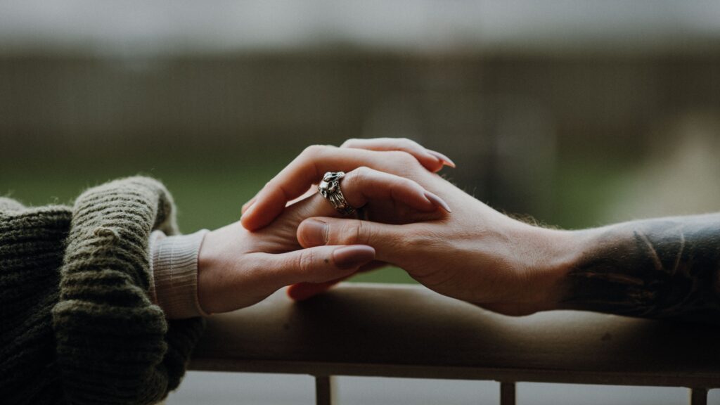 couple holding hands